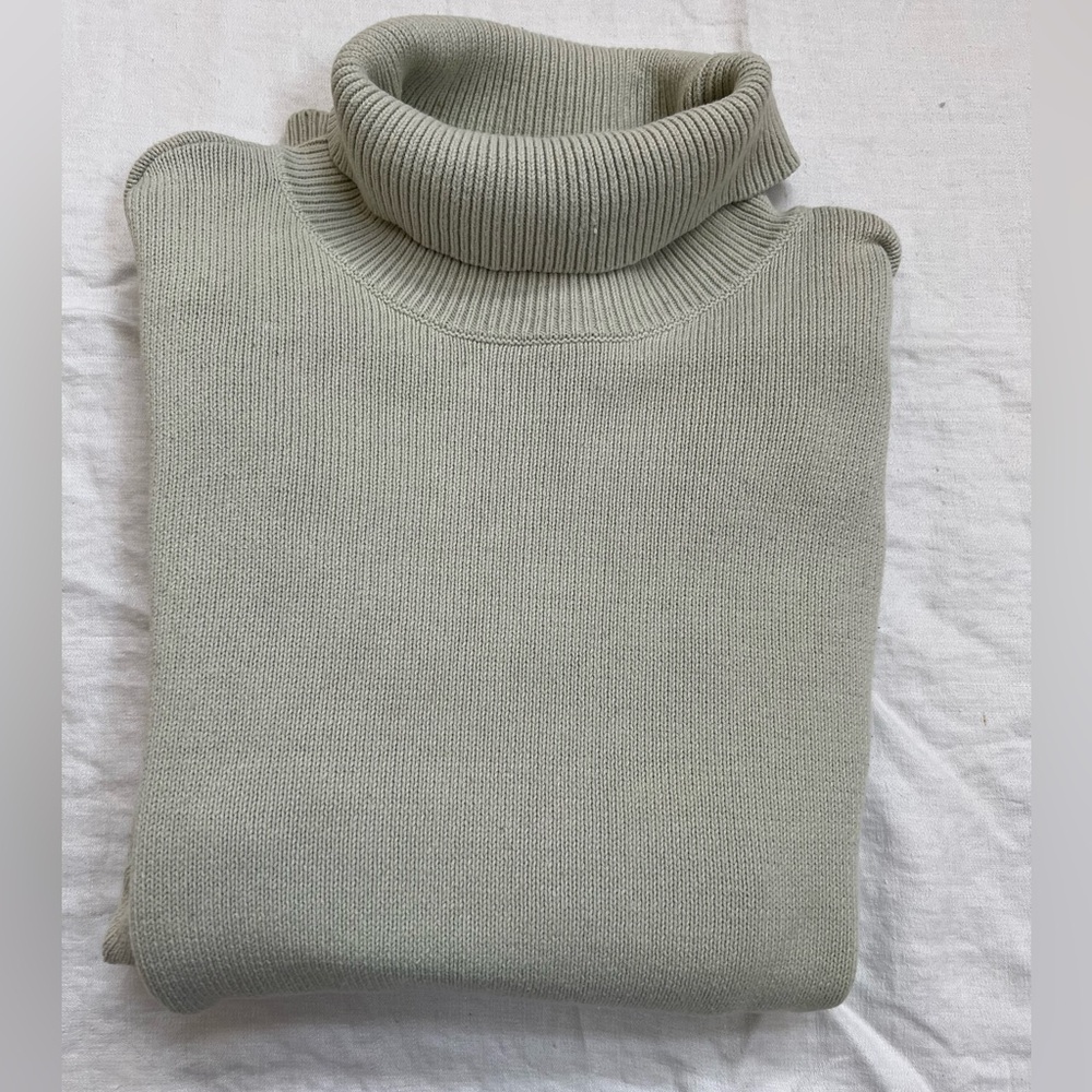Sonoma Life+Style Women's Turtleneck Sweater Knit Long Sleeve XL Mint Green